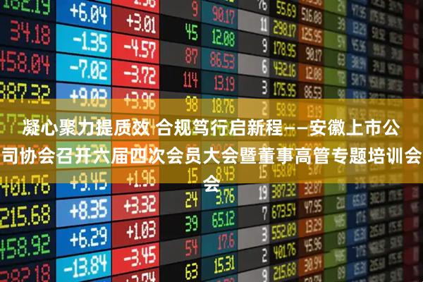 凝心聚力提质效 合规笃行启新程——安徽上市公司协会召开六届四次会员大会暨董事高管专题培训会